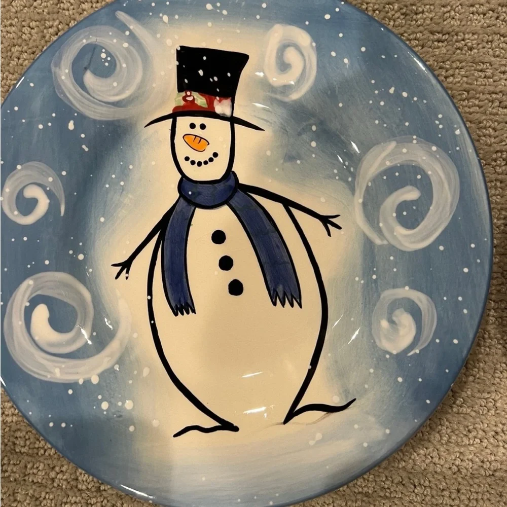 Vintage plates Christmas/Holiday Dessert appetizer Plates CHARMONY SNOWMAN